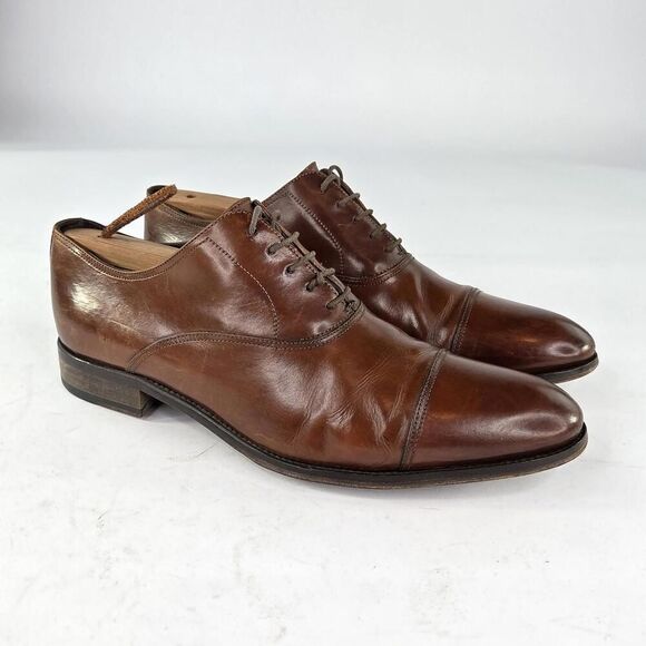 TO BOOT NEW YORK Adam Derrick Aidian Oxfords US 9 Brown Cap Toe Dress Shoes - Picture 5 of 12